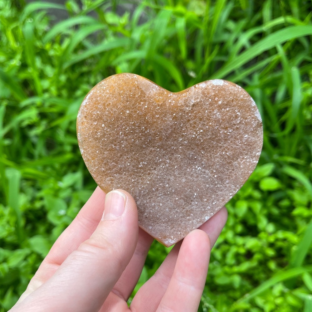 Heart Shaped Home Decoration Art Natural Agate Amethyst Brazil Druzy Quartz